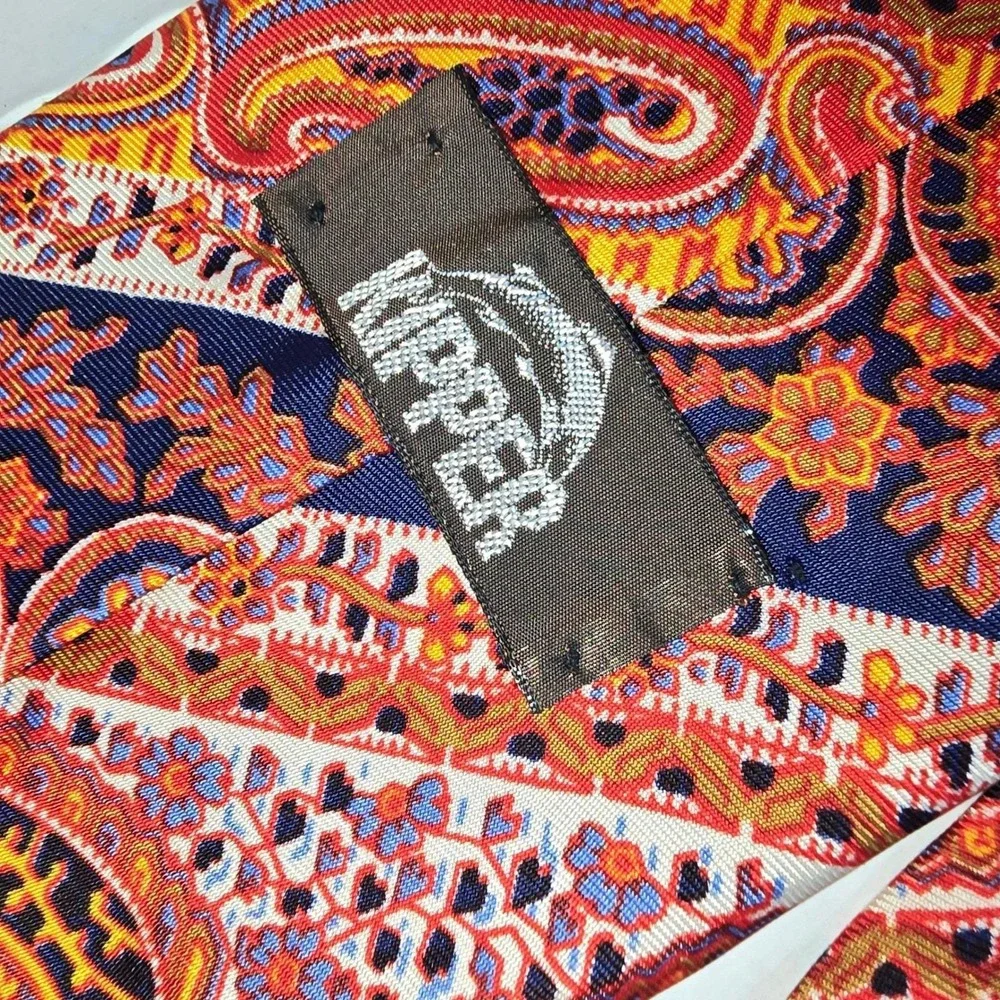 VINTAGE‎ Kipper Dayton's Navy Blue and Orange Paisley Neck Tie NEW! England